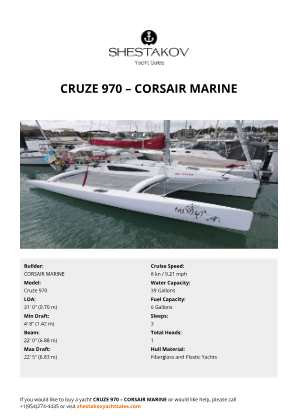CORSAIR MARINE - Cruze 970