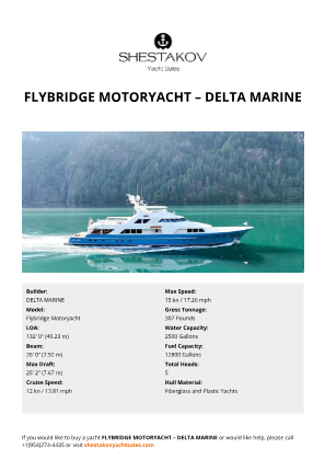 DELTA MARINE - Flybridge Motoryacht