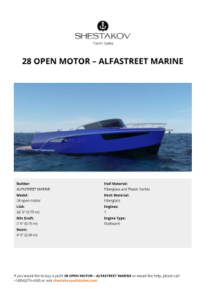 ALFASTREET MARINE - 28 open motor