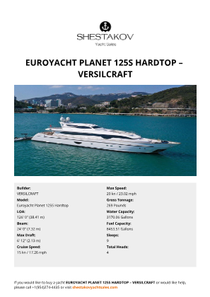 VERSILCRAFT - Euroyacht Planet 125S Hardtop