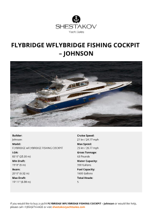 Johnson - FLYBRIDGE wFLYBRIDGE FISHING COCKPIT