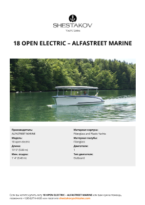 ALFASTREET MARINE - 18 open electric