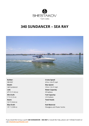 SEA RAY - 340 Sundancer