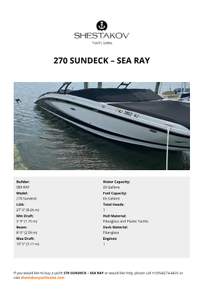 SEA RAY - 270 Sundeck