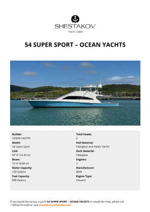 OCEAN YACHTS - 54 Super Sport