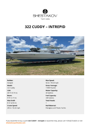 Intrepid - 322 Cuddy