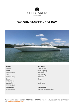 SEA RAY - 540 Sundancer