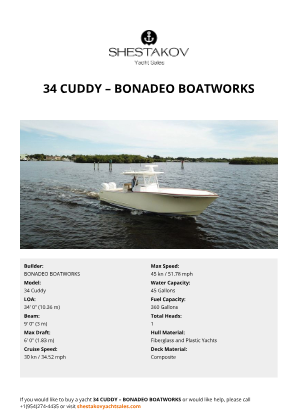 BONADEO BOATWORKS - 34 Cuddy