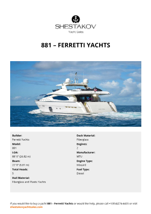 Ferretti Yachts - 881