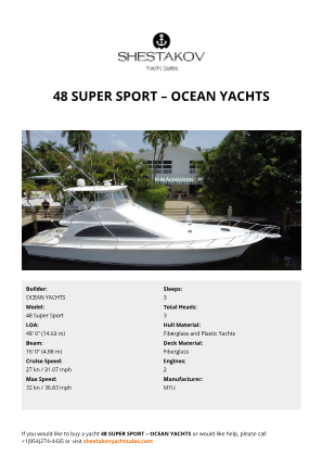 OCEAN YACHTS - 48 Super Sport
