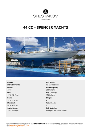SPENCER YACHTS - 44 CC