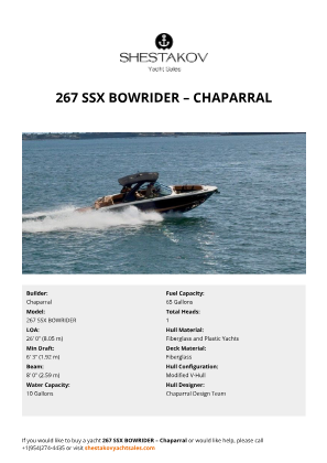 Chaparral - 267 SSX BOWRIDER