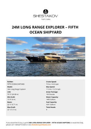 FIFTH OCEAN SHIPYARD - 24m Long Range Explorer