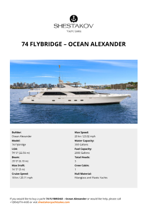 Ocean Alexander - 74 Flybridge