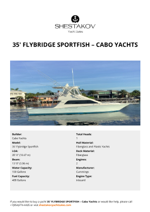 Cabo Yachts - 35' Flybridge Sportfish