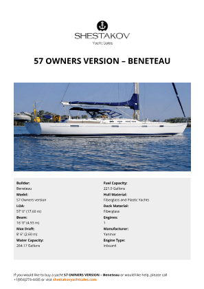 Beneteau - 57 Owners version