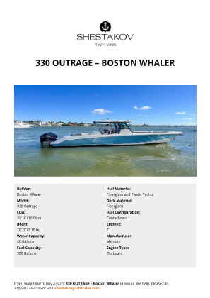 Boston Whaler - 330 Outrage