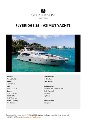 Azimut Yachts - Flybridge 85