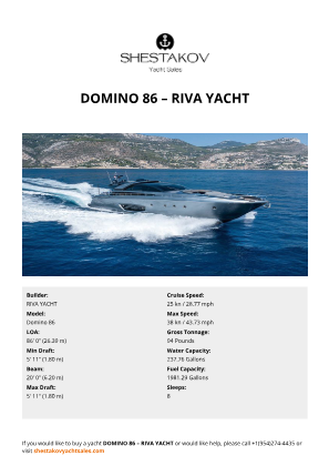 RIVA YACHT - Domino 86