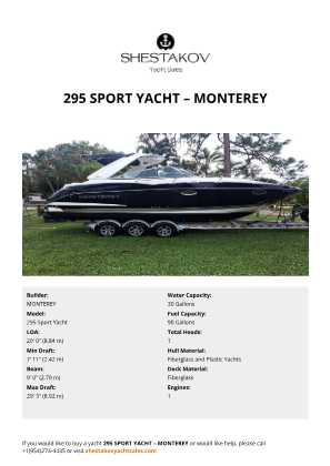 MONTEREY - 295 Sport Yacht