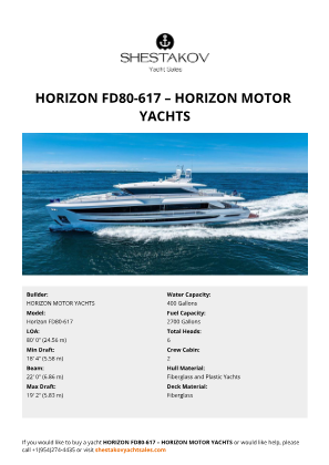 HORIZON MOTOR YACHTS - Horizon FD80-617