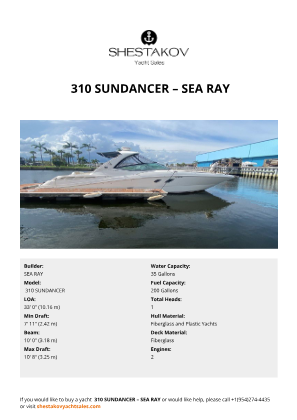 SEA RAY -  310 SUNDANCER