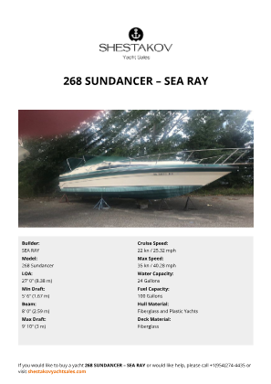 SEA RAY - 268 Sundancer