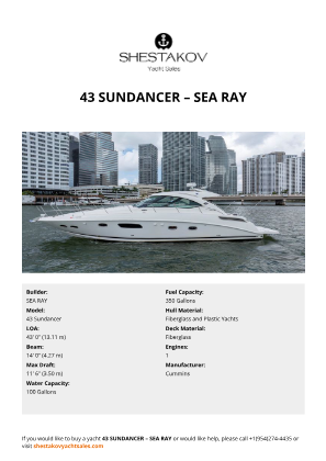 SEA RAY - 43 Sundancer
