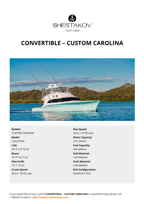 CUSTOM CAROLINA - Convertible