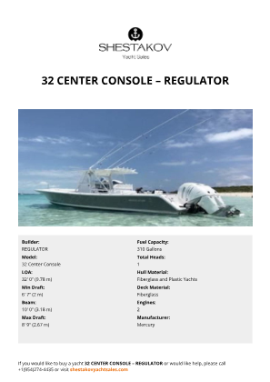 REGULATOR - 32 Center Console