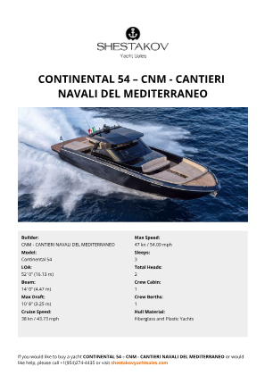 CNM - CANTIERI NAVALI DEL MEDITERRANEO - Continental 54