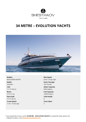 EVOLUTION YACHTS - 34 Metre