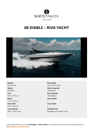 RIVA YACHT - 68 Diable
