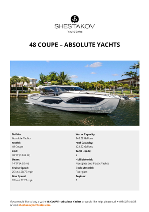Absolute Yachts - 48 Coupe
