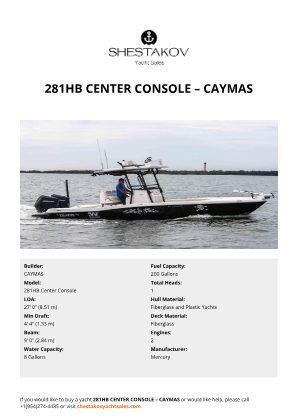 CAYMAS - 281HB Center Console