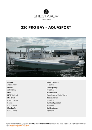 AQUASPORT - 230 Pro Bay