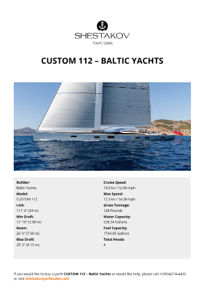 Baltic Yachts - CUSTOM 112
