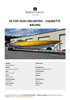 Cigarette Racing - 39 Top Gun UNLIMITED