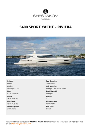 Riviera - 5400 Sport Yacht